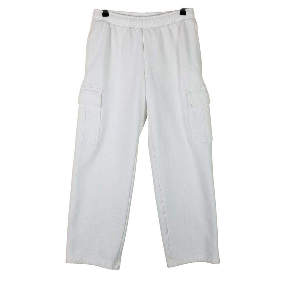 Aritzia Sweatfleece Mega Cargo Sweatpants Women M White Cozy Fleece 116230